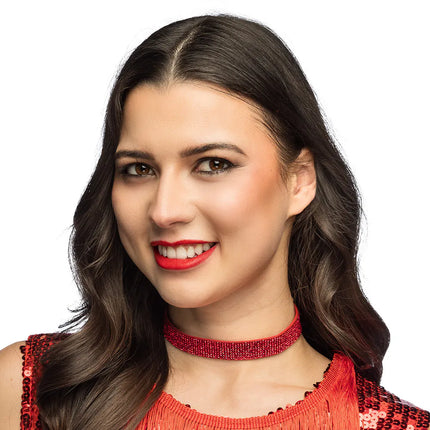 Collier ras-du-cou Crystal rouge