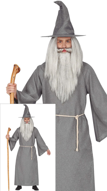Costume de sorcier homme gris L