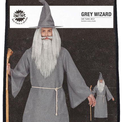Costume de sorcier homme gris L