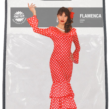 Robe espagnole Flamenco Blanc à pois