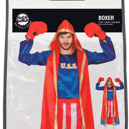 Costume de boxeur Rouge Bleu