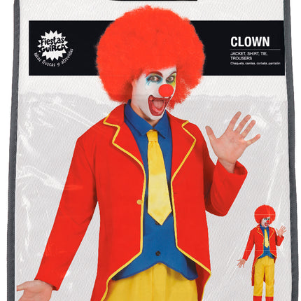 Costume de clown Rouge Bleu Jaune