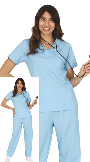 Costume d'infirmière bleu