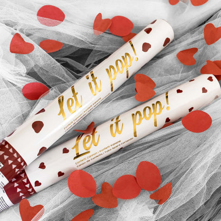 Cœurs Confetti Cannon Rouge 40cm