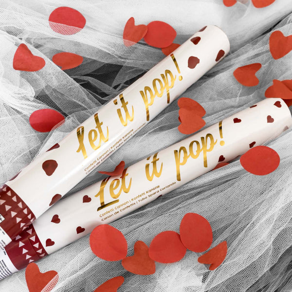 Cœurs Confetti Cannon Rouge 40cm