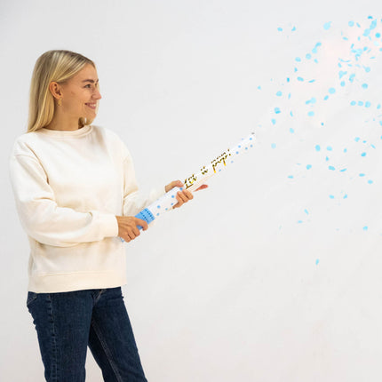 Canon à confettis bleu clair 60cm