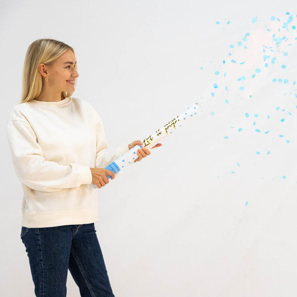 Canon à confettis bleu clair 60cm
