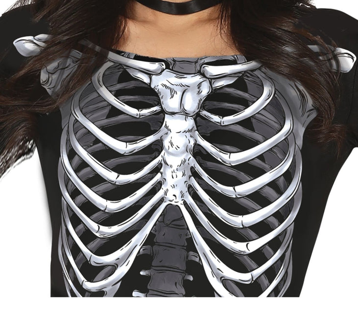 Robe d'Halloween Squelette Dames Noir