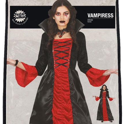 Costume d'Halloween Vampire Dames Rouge Noir