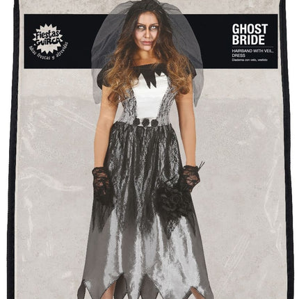 Costume d'Halloween de la mariée fantôme Dames Noir