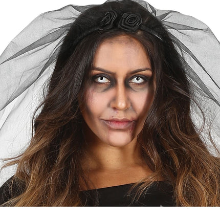 Costume d'Halloween de la mariée fantôme Dames Noir