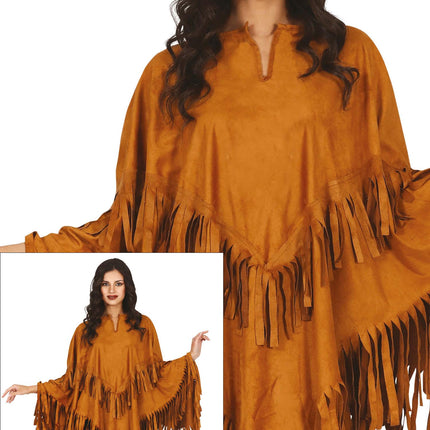Poncho Ladies Brown M
