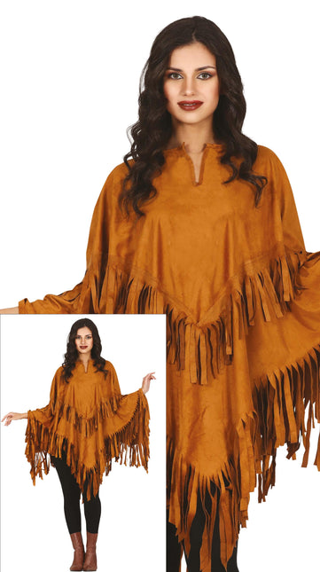 Poncho Ladies Brown M