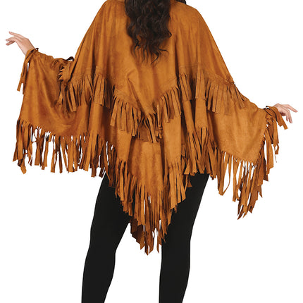 Poncho Ladies Brown M
