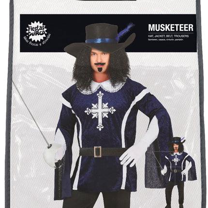 Costume de mousquetaire homme bleu