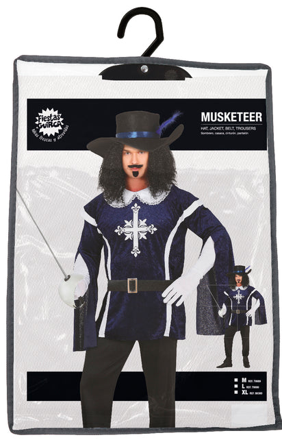 Costume de mousquetaire homme bleu