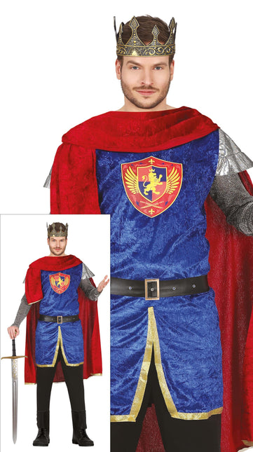 Costume de roi bleu homme