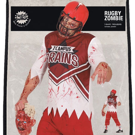 Costume d'Halloween homme zombie rugby