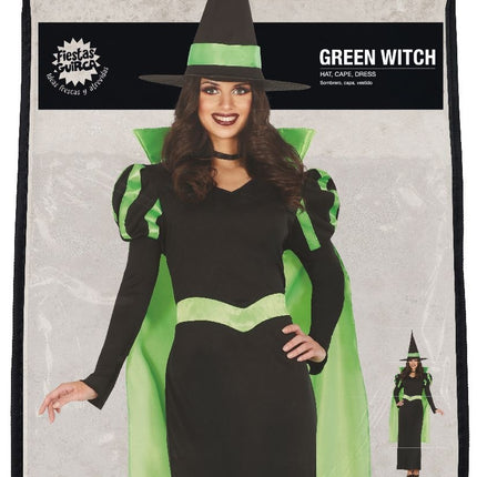 Costume d'Halloween de sorcière Vert