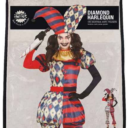Arlequin Costume d'Halloween Horreur pour dames