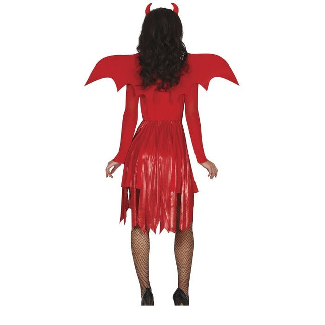 Costume de diable pour Halloween Dames Rouge