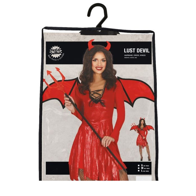 Costume de diable pour Halloween Dames Rouge