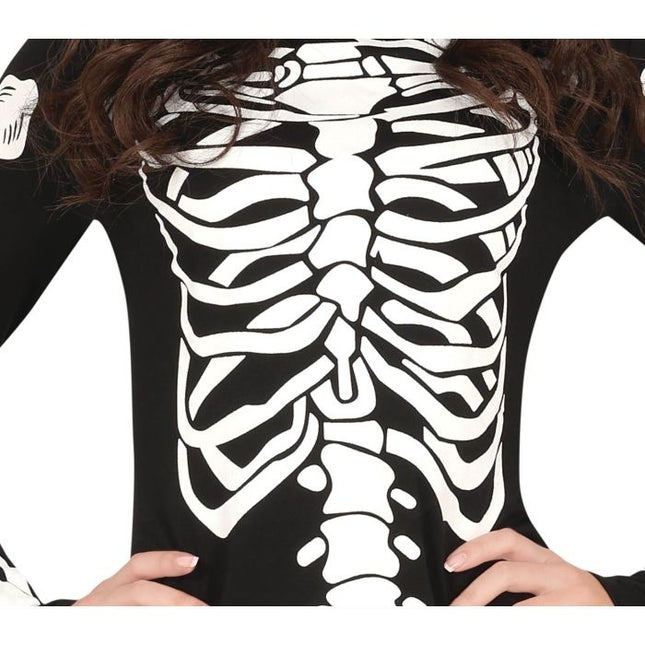 Robe d'Halloween Squelette Dames Noir Rouge