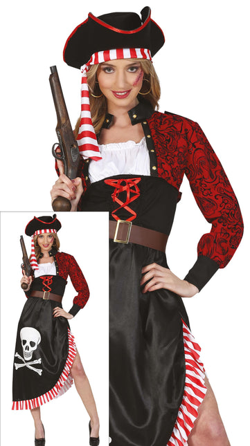 Robe Pirate Rouge Noir Dames