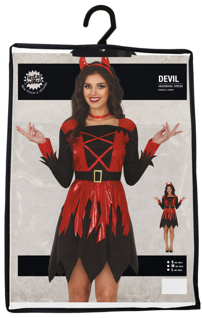 Robe d'Halloween Noir Rouge Dames Diable