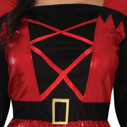 Robe d'Halloween Noir Rouge Dames Diable