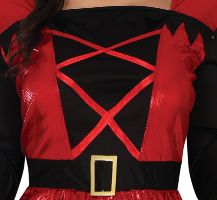 Robe d'Halloween Noir Rouge Dames Diable