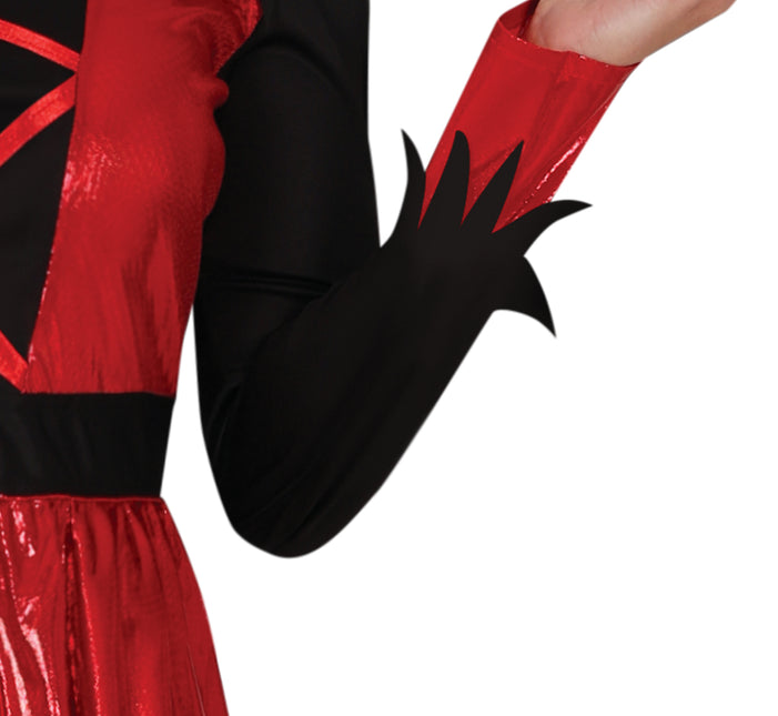 Robe d'Halloween Noir Rouge Dames Diable