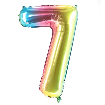 Ballon « 7 ans » arc-en-ciel, vierge, 1 m