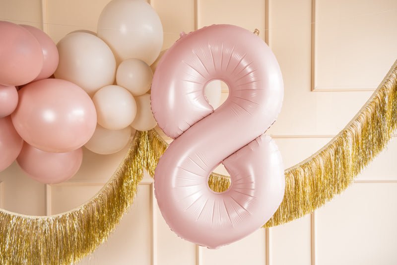 8 Jaar Cijfer Ballon Lichtroze Leeg 72cm van Partydeco koop je bij Partywinkel