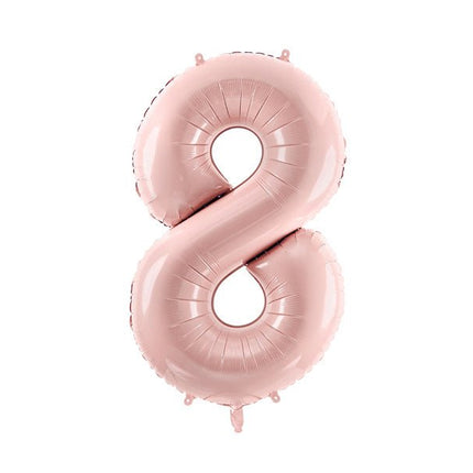 8 Jaar Cijfer Ballon Lichtroze Leeg 72cm van Partydeco koop je bij Partywinkel