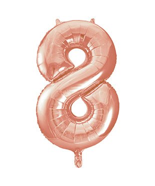 8 Jaar Cijfer Ballon Rose Goud Leeg 86cm van Unique koop je bij Partywinkel