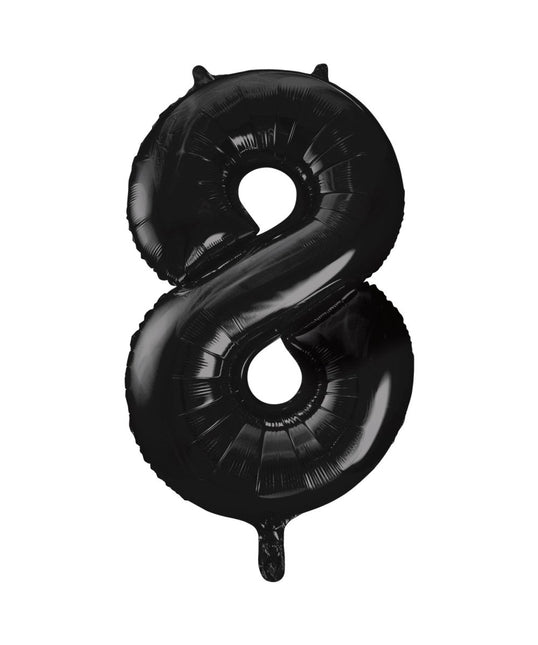 8 Jaar Cijfer Ballon Zwart Leeg 86cm van Unique koop je bij Partywinkel
