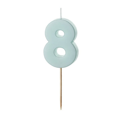 8 Jaar Kaars Lichtblauw 5,5cm - Partywinkel - 5904555038615
