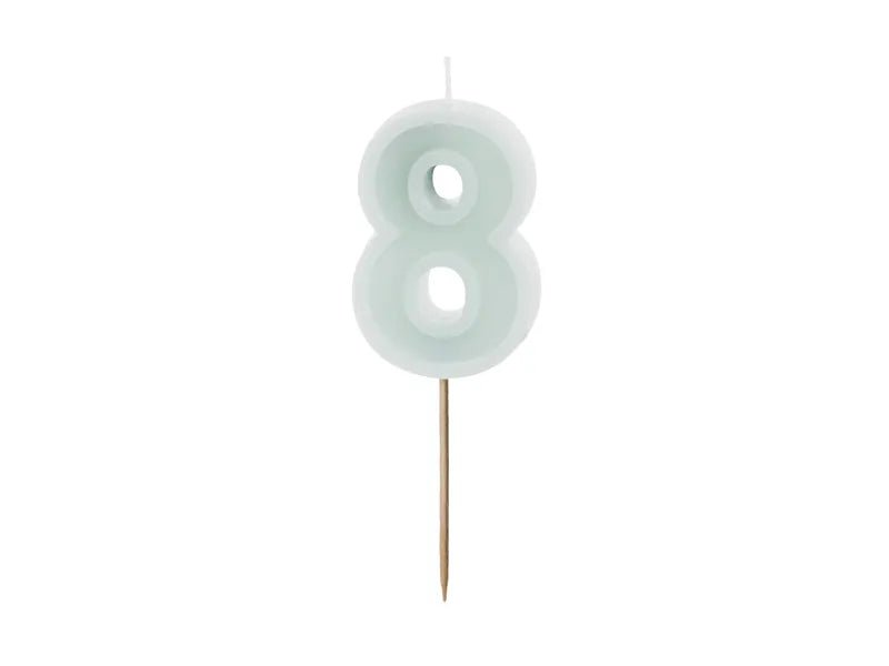 8 Jaar Kaars Lichtgroen 10cm van Partydeco koop je bij Partywinkel
