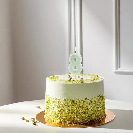 8 Jaar Kaars Mintgroen 10cm van Partydeco koop je bij Partywinkel
