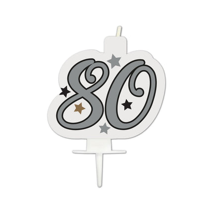 80 Jaar Kaars Wit Goud van Procos koop je bij Partywinkel