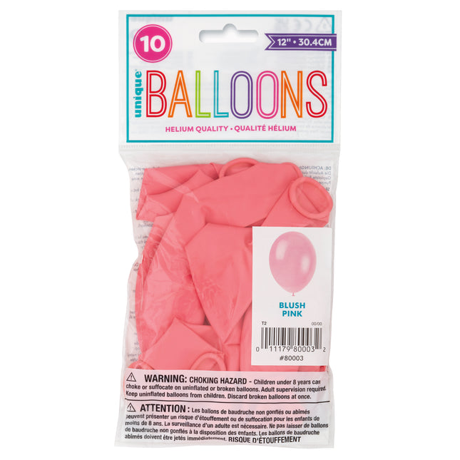 12" Ballons de baudruche en latex de qualité supérieure, 10 pièces - rose chair