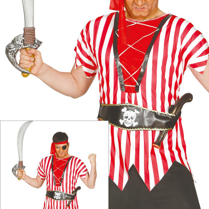Costume de pirate Rouge Blanc Hommes