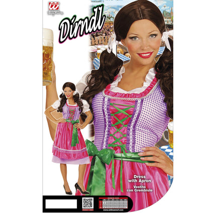 Robe Dirndl verte et rose Oktoberfest Ladies