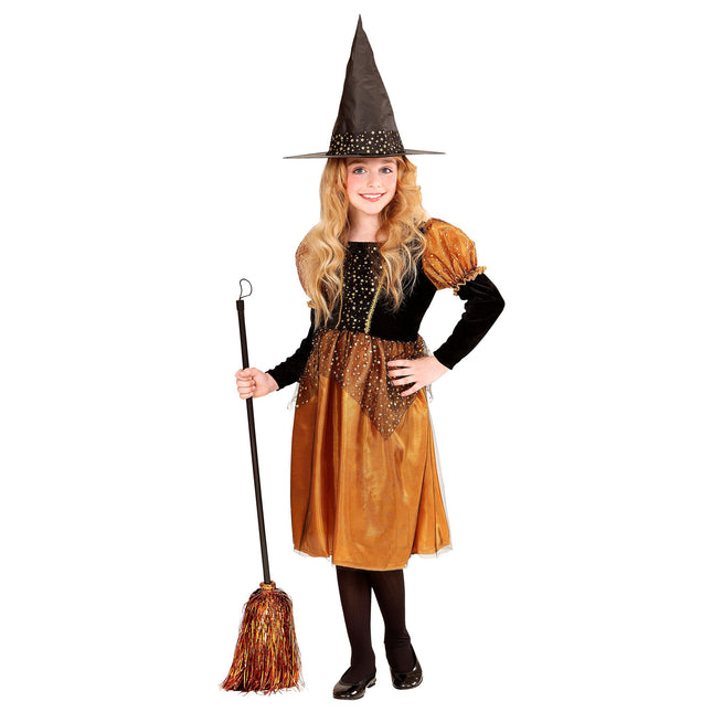 Robe de sorcière Noir Orange Fille