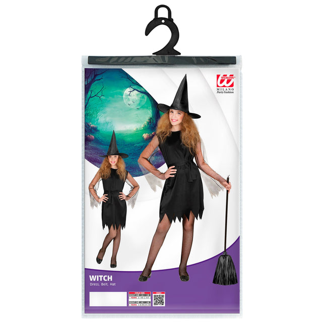 Costume de sorcière fille noire