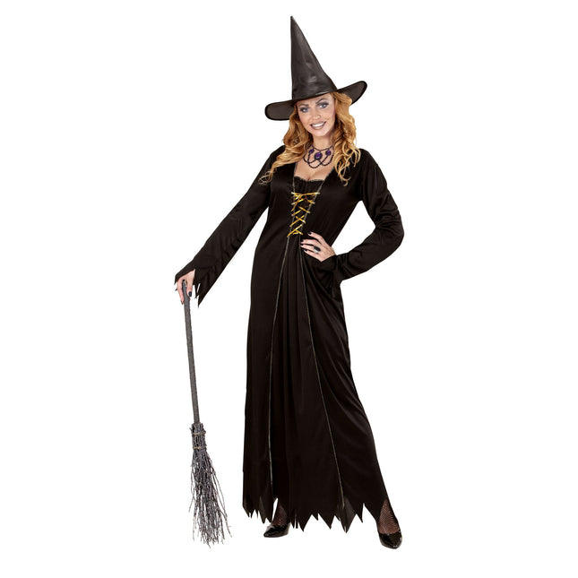 Robe d'Halloween Noir Dames Sorcière 2 pièces