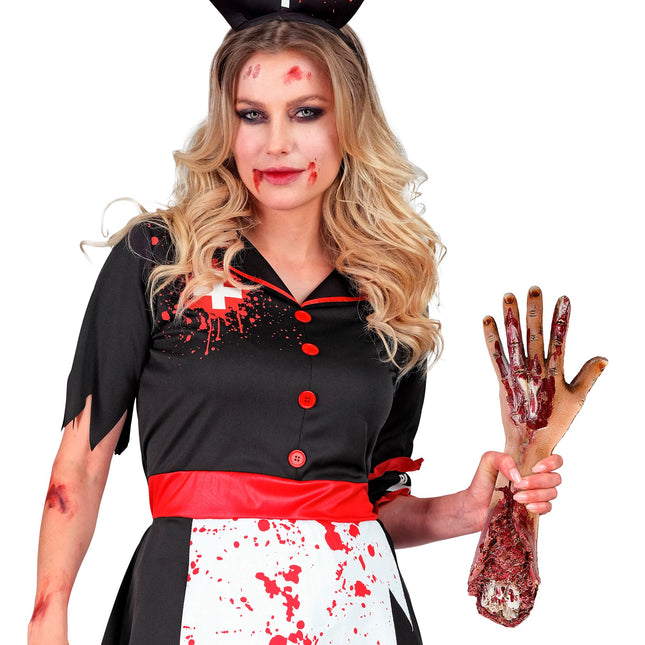 Faux bras d'Halloween avec du sang