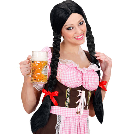Perruque Oktoberfest Tresses noires