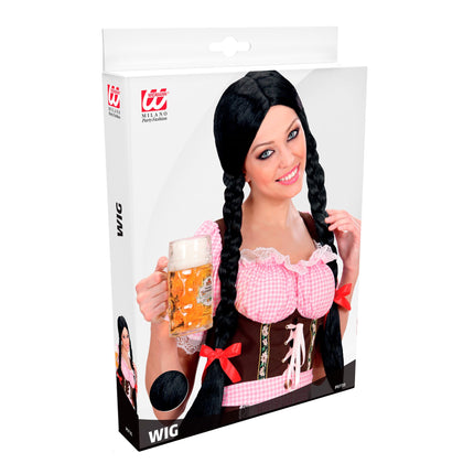Perruque Oktoberfest Tresses noires